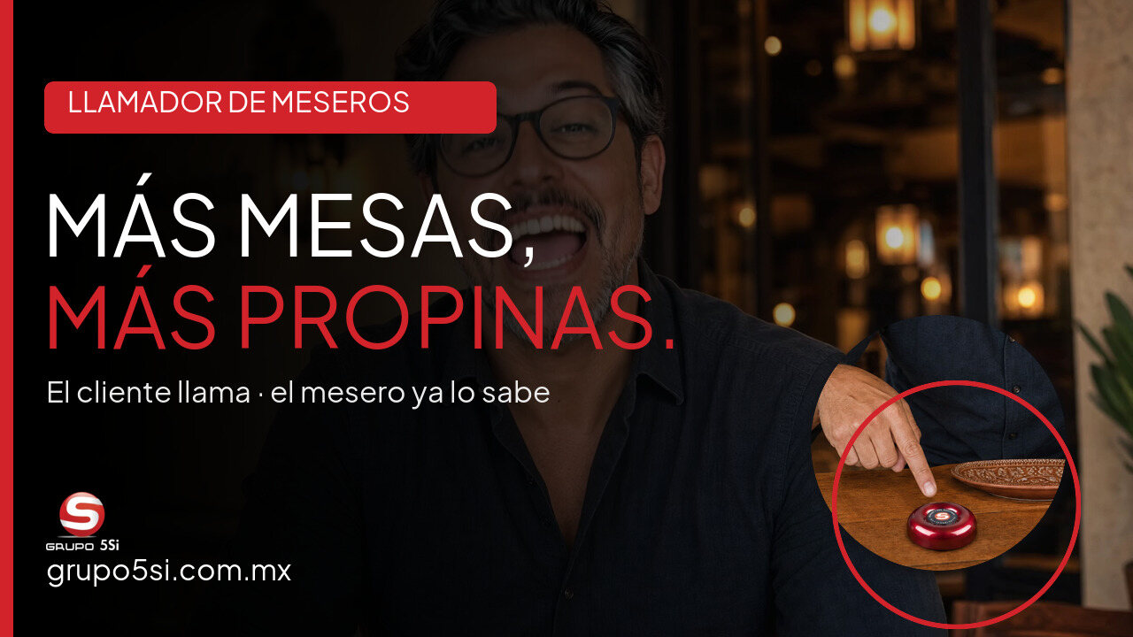 Llamador de Meseros — el pedido llega directo a la muñeca del mesero | Grupo 5SI